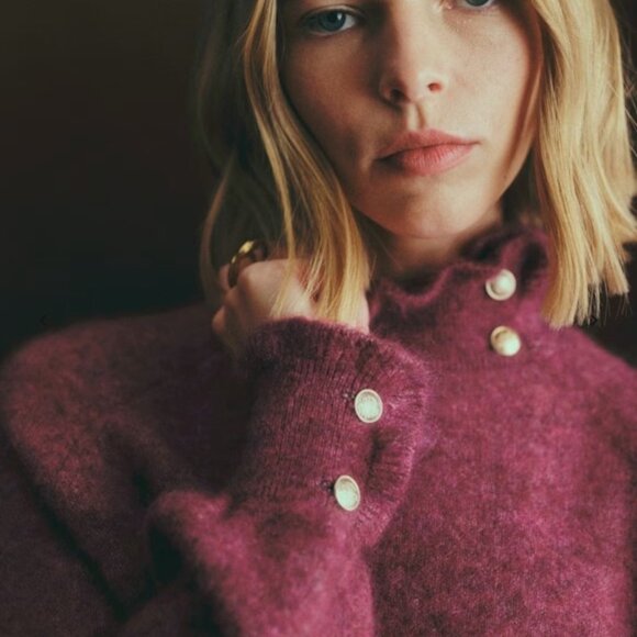 Sezane Carlota Jumper in Fig - Size L - Picture 2 of 7